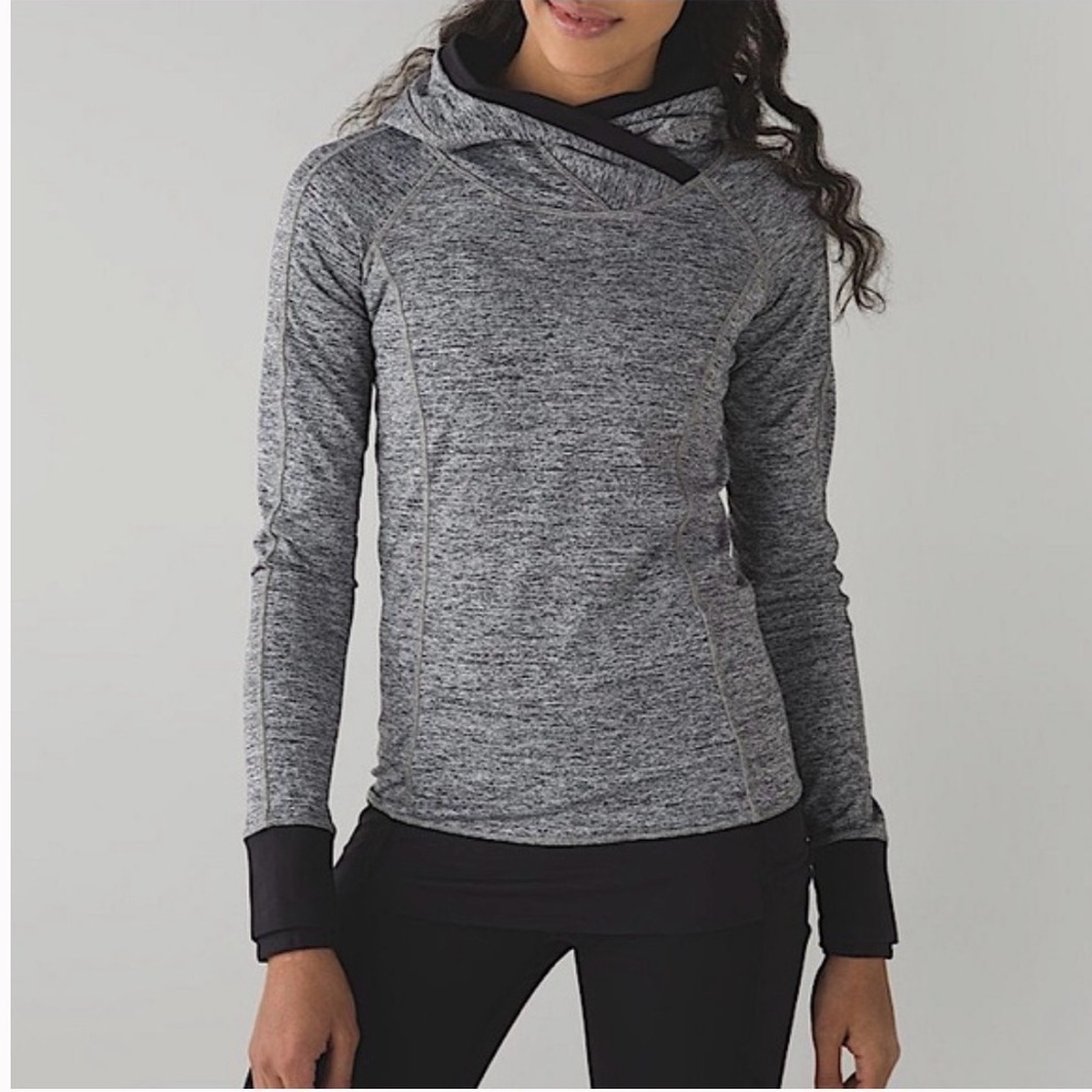 Lululemon Think Fast hoodie grey black women’s 8?